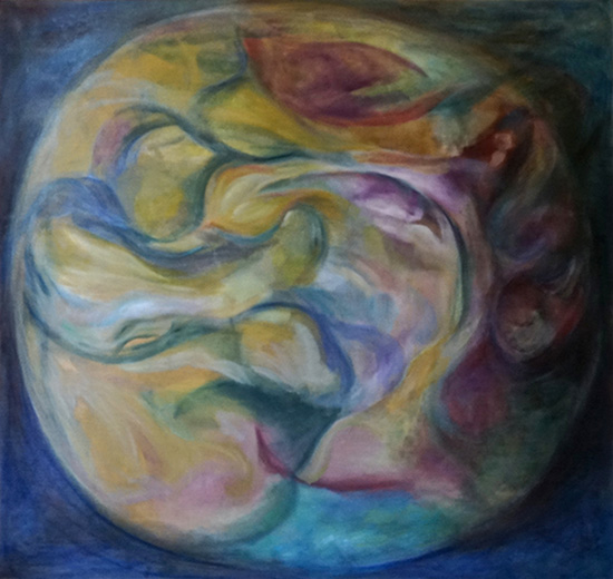 Chang-e 200x190cm oil, dry pigment and pastel on linen 2020