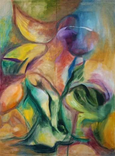 Escol 190 x 140cm oil, dry pigment and pastel on antique hemp 2020