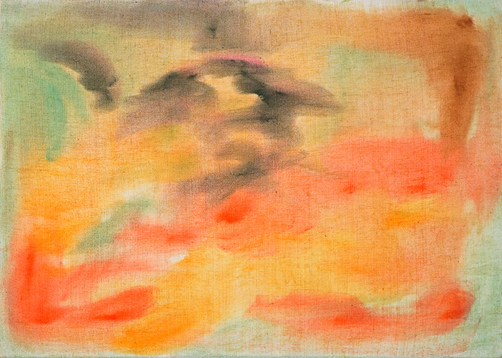 De Pulvis 51x71cm oil,dry pigment and pastel on antique hemp 2021