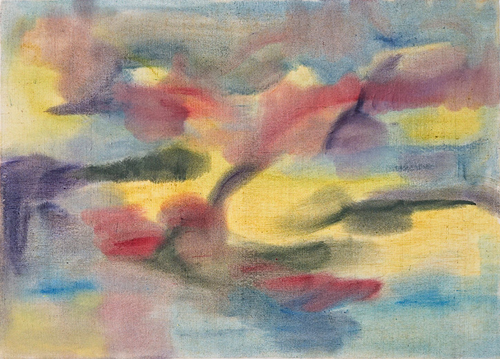De Pulvis III 51x71cm oil, dry pigment and pastel on antique hemp 2021