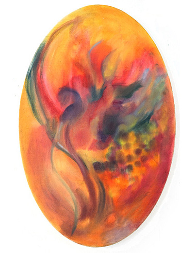 In corde 86x56cm oil,dry pigment and pastel on antique hemp 2021