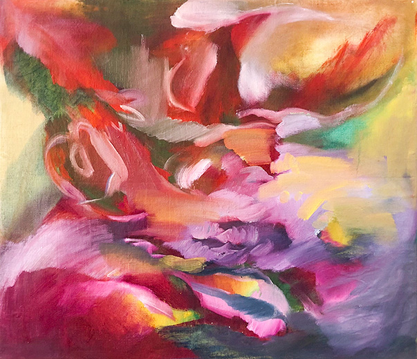 Mare Rubrum 61x71cm oil,dry pigment and pastel on antique hemp 2021