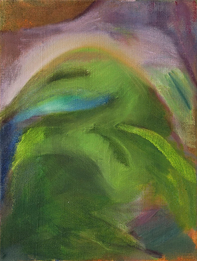 Mons 36x31cm oil, dry pigment and pastel on antique hemp 2021