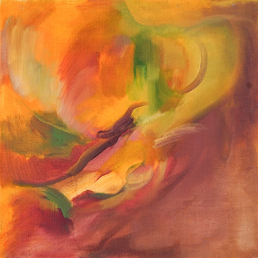 Olim 50x50cm oil,dry pigment and pastel on antique hemp 2021