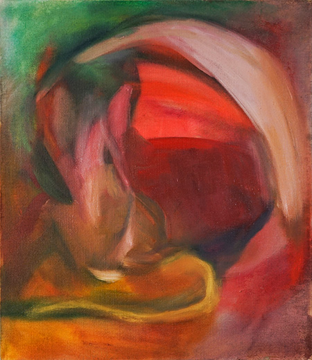 Sensum 65x55cm oil,dry pigment and pastel on antique hemp 2021