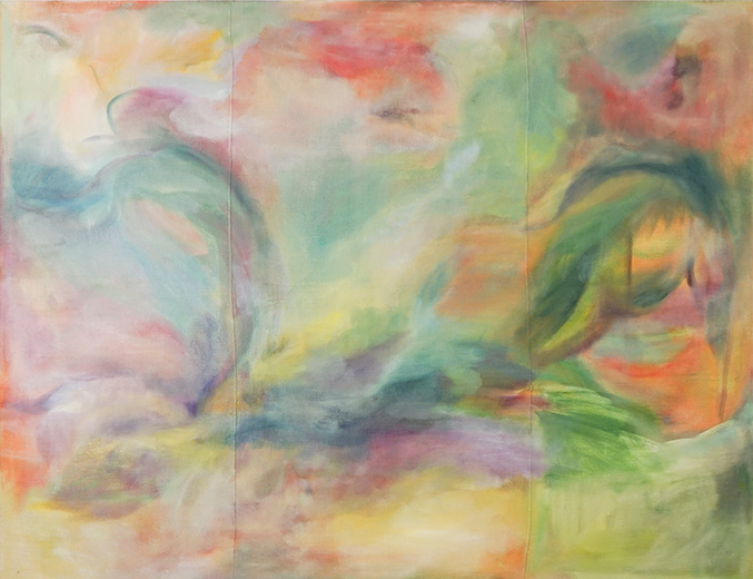 Ubi Fumus 150x190cm oil,dry pigment and pastel on antique hemp 2021