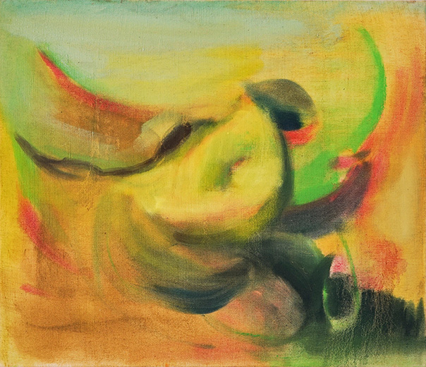 Vocatio 61x71cm oil,dry pigment and pastel on antique hemp 2021