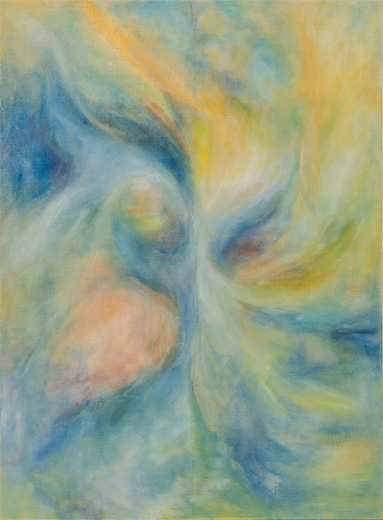 Vento, 190x140cm, oil, pigment, pasetel on antique hemp, 2022
