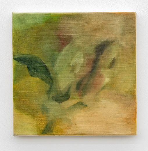 Folium, 30x30cm, oil, pigment, pastel on antique hemp, 2022