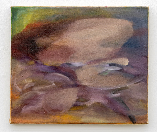 Nuctem 31x 36cm, oil, pastel, pigment on antique hemp,2022